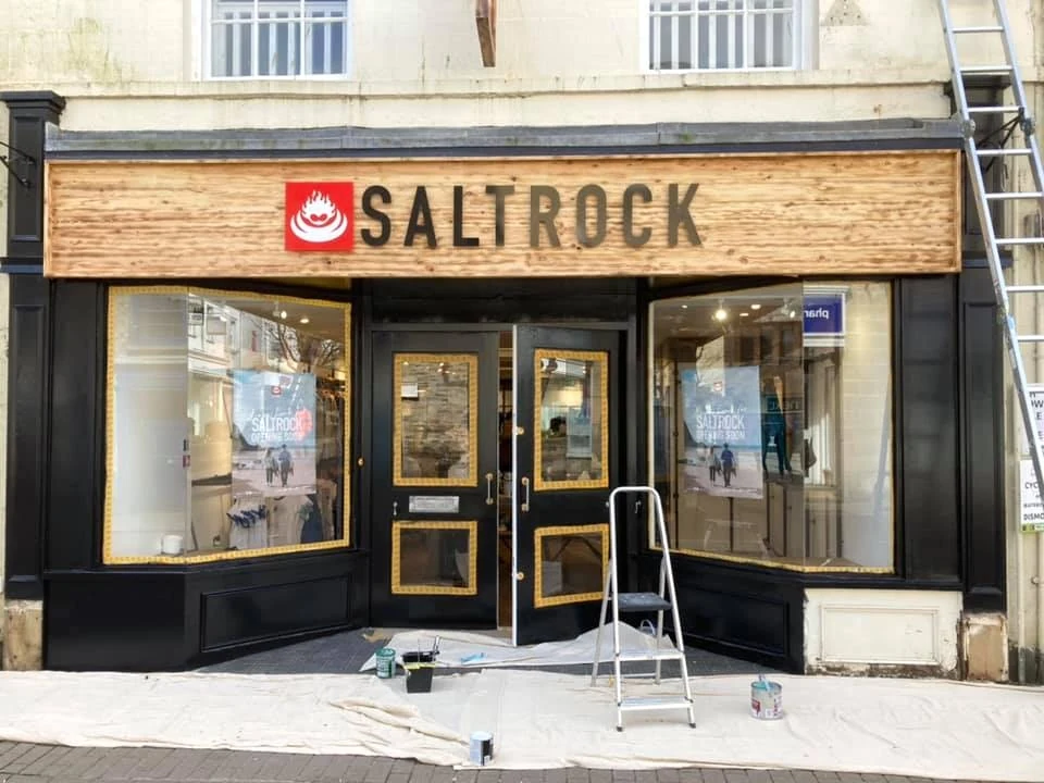 commercial painting painted shopfront swansea daffodil decor
