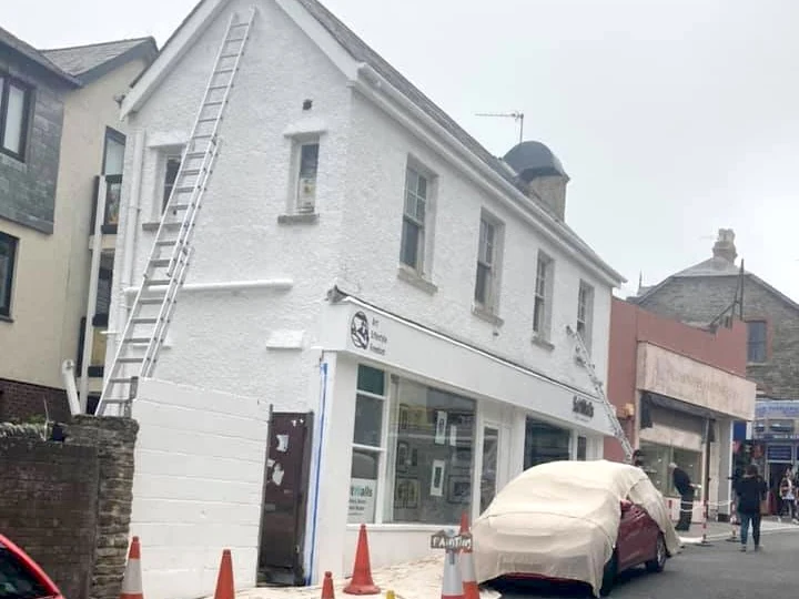 commercial painting white painted art gallery shopfront mumbles daffodil decor 1