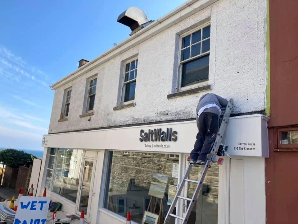 commercial painting white painted art gallery shopfront mumbles daffodil decor 10