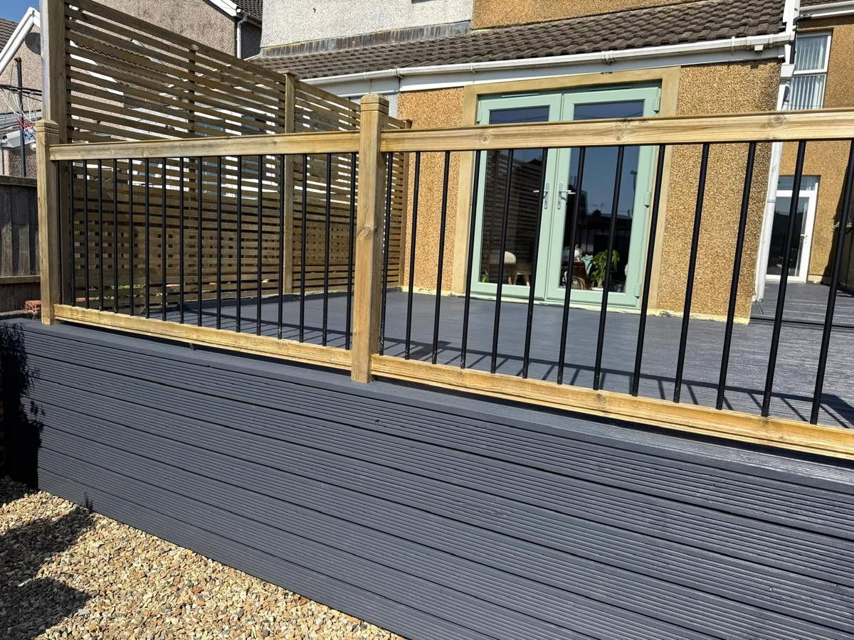 deck installation gray composite decking steps swansea daffodil decor 2