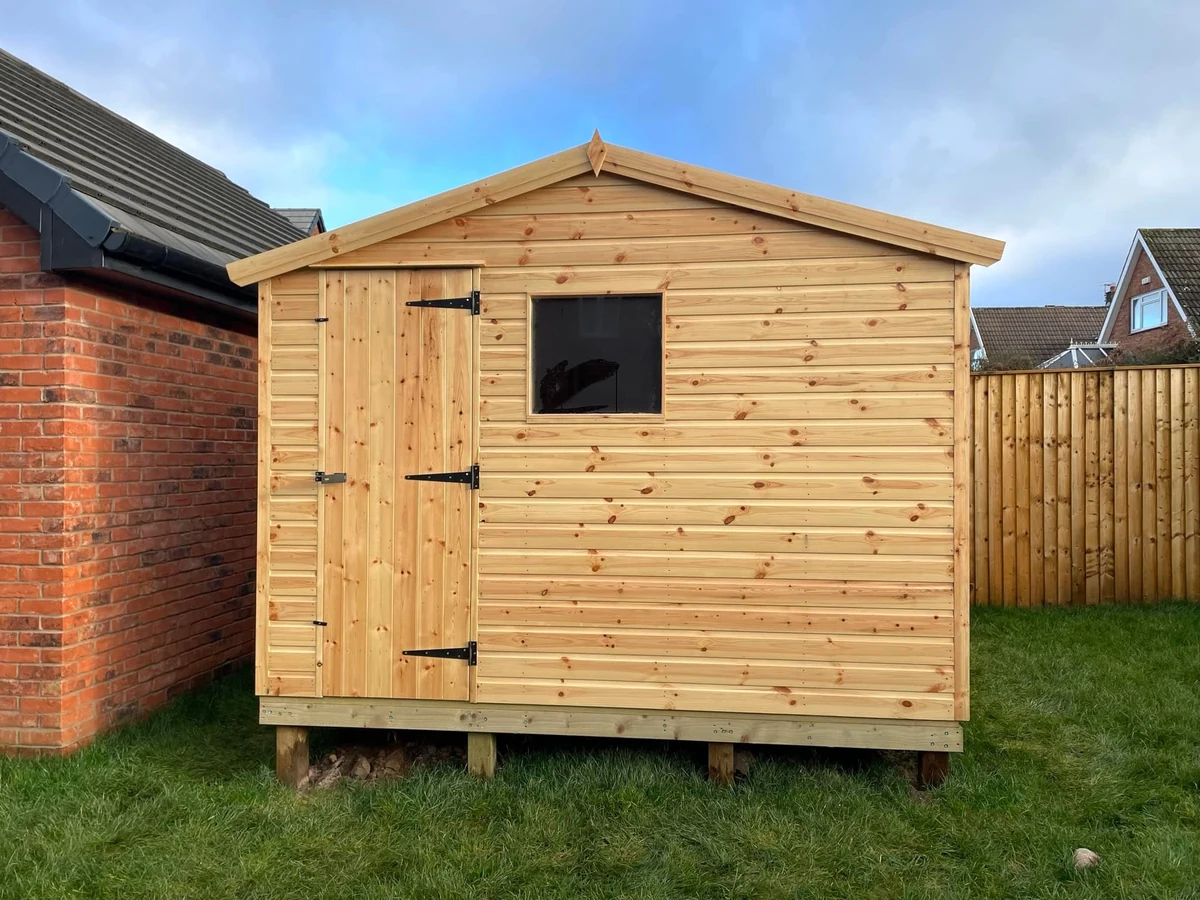 exterior painting new wooden garden shed elevated swansea daffodil decor