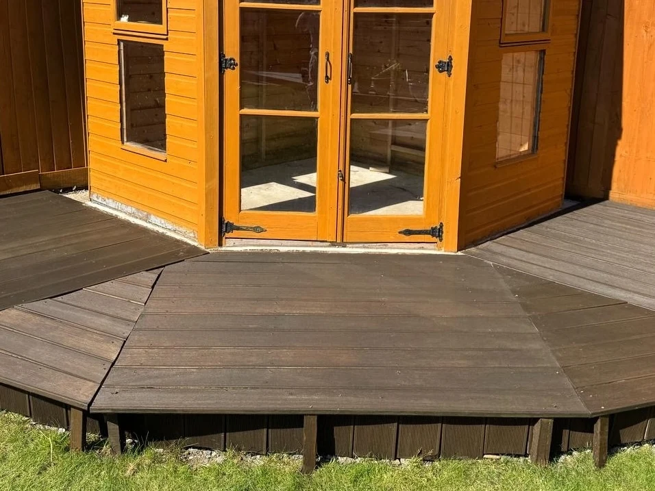 exterior painting stained shed and deck swansea daffodil decor 1