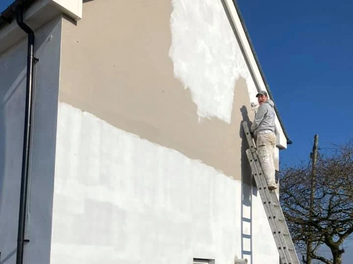 exterior painting white painted modern house in progress swansea daffodil decor