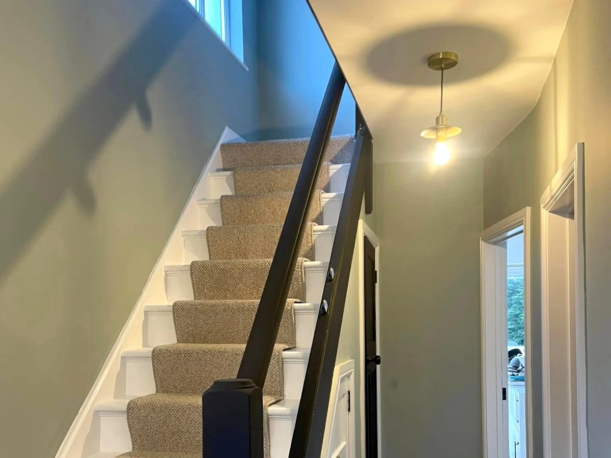 hallway painting painted hallway black staircase swansea daffodil decor 11