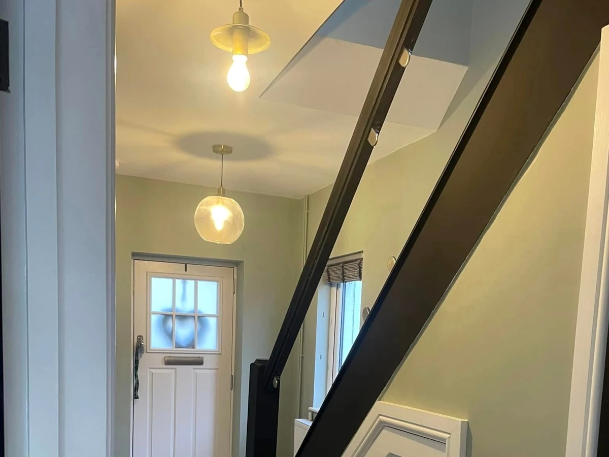 hallway painting painted hallway black staircase swansea daffodil decor 16