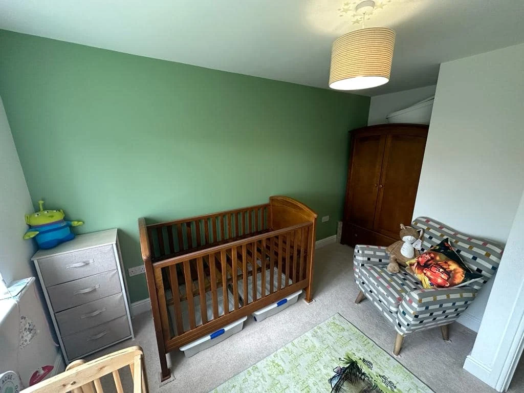 living room painting turquoise blue feature wall swansea daffodil decor