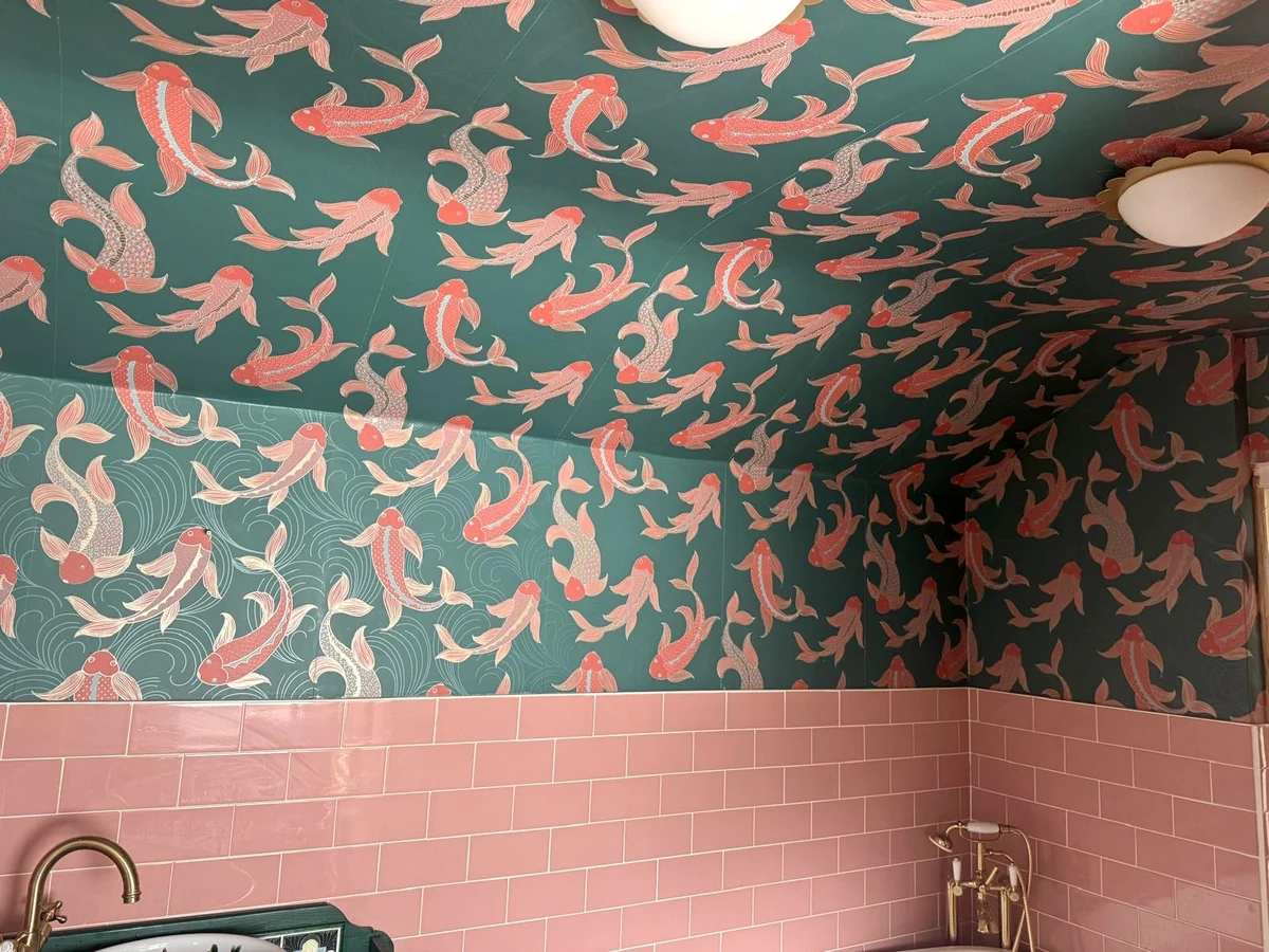 wallpapering feature wall swansea daffodil decor 11