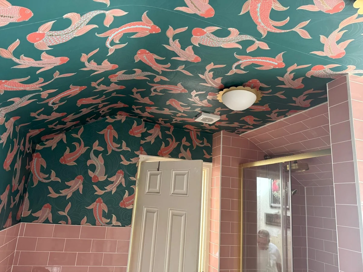 wallpapering feature wall swansea daffodil decor 6