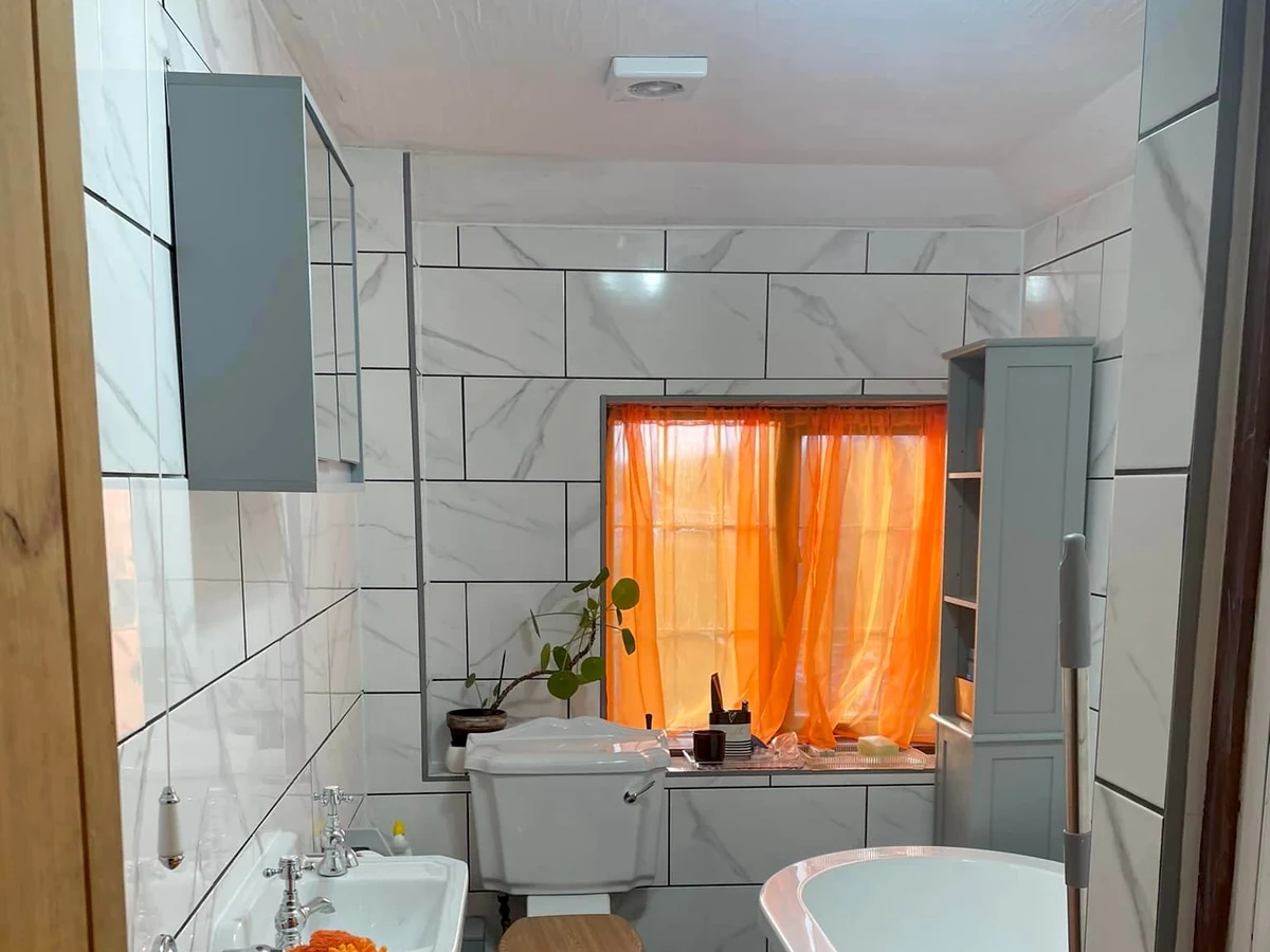 Wallpapering Geometric Pattern Feature Wall Bedroom Swansea Daffodil Decor wallpapering geometric pattern feature wall bedroom swansea daffodil decor 1